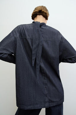 ZW COLLECTION SHIRT WITH TIE AND BUTTONS - Zara фото 5