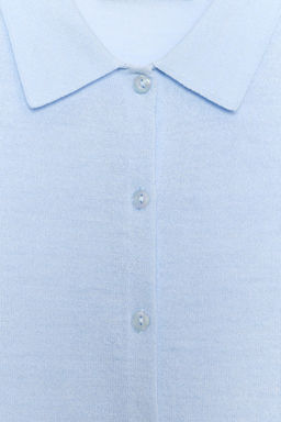 CHAQUETA PUNTO MANGA CORTA / Azul claro - Zara фото 9