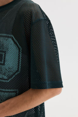 Camiseta de malla con estampado Oversized Fit - H&m фото 5