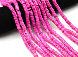 Бусины из перламутра тонированного диски 8мм цв.фуксия, 38см, 185 бусин Радуга камня