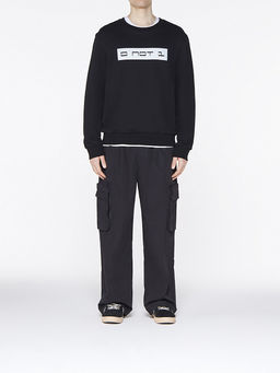 Базовый чёрный свитшот с принтом - 0not1 фото 2