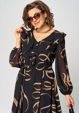 Платье EVA GRANT 7297В-Р принт ленты