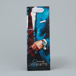 Цена за 2 шт. Пакет подарочный под бутылку, упаковка, Лучшему, 9?25?8.5 см