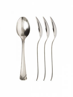 Набор столовых приборов 16 шт. серебро нержавеющая сталь - Lucky фото 3