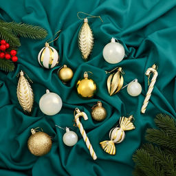 Ёлочные игрушки Зимняя радость, новогодние, набор 40 шт., бело-золотой