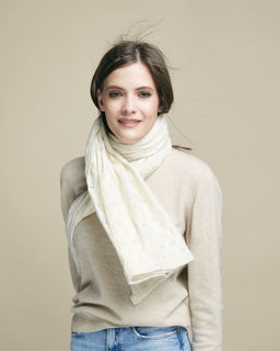 Палантин из кашемира 15007b кремовый