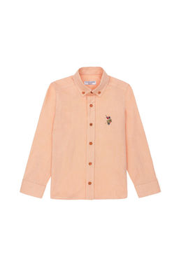 Оранжевая базовая рубашка с длинным рукавом для мальчика Неожиданная скидка в корзине - U.s. polo assn фото 2