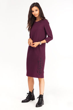 Прямое платье из эластичного футера