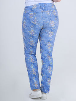 Брюки дизайнерские принтованные женские облегающие - Almond фото 5