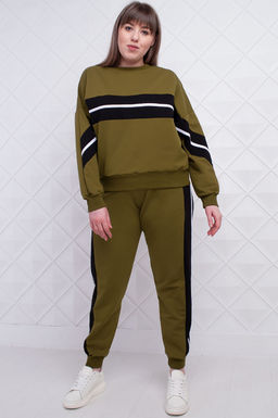 Арт. 2362 Костюм с брюками женский 50-58 (5 шт) Цвет:верх-зеленый кофе, низ-зеленый кофе