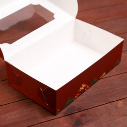 Коробка подарочная складная с окном «С Новым годом!», 25×15×7 см