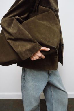 SPLIT SUEDE MAXI TOTE BAG - Zara фото 10