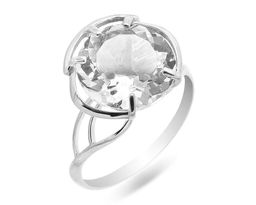 Кольцо из серебра горный хрусталь, К976