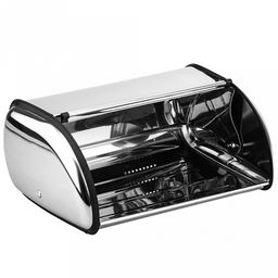 Хлебница из нержавеющей стали 34х23см h14,5см, s0,28мм, с крышкой, рифленое дно, зеркальное покрытие, в индивидуальной коробке (Китай) - Домашняя мода фото 2