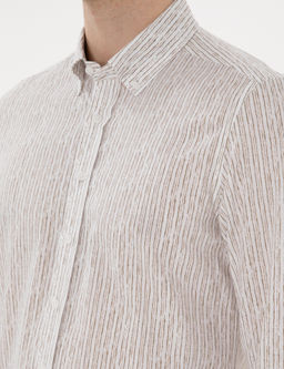 Haki _izgili Slim Fit Uzun Kollu G_mlek - Pierre cardin фото 7