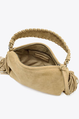 MINI SPLIT SUEDE FRINGED BAG - Zara фото 7