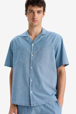 %100 Pamuk Relax Fit Jean K_sa Kollu G_mlek - Defacto фото 3