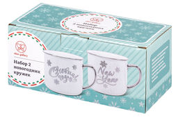 Набор 2 кружек 400 мл 12,5*9,5*8,8 см С новым годом, фарфор NEW BONE CHINA - Elan gallery фото 6