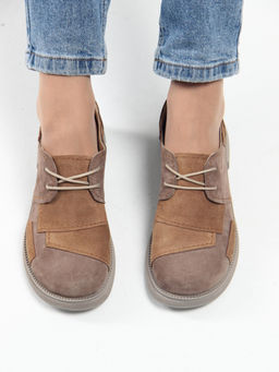 Полуботинки туфли EDART 205.патриция ka. серо-корич светло-коричневая замша фото 3