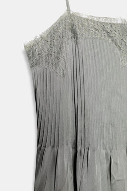 VESTIDO MIDI ENCAJE ZW COLLECTION / Gris medio - Zara фото 9