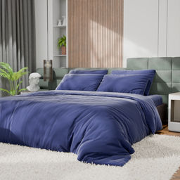 Постельное бельё Этель Евро Tencel 200*220см, 230*245см, 50*70см-2шт, цвет синий  фото 4