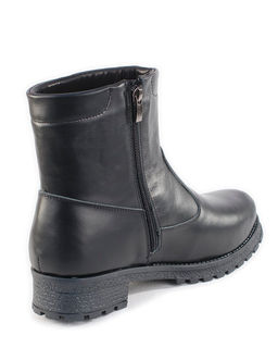 Ботинки женские на литой подошве, черные,кожа, молния.