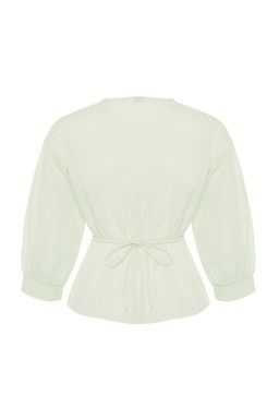 Tas Kruvaze Baglama Detayl? Dokuma Bluz TWOSS21BZ0287