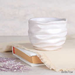 Кашпо 9x9x7 см / 2117W /уп 12/120/белое