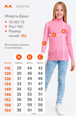 Детская базовая водолазка в рубчик Happyfox