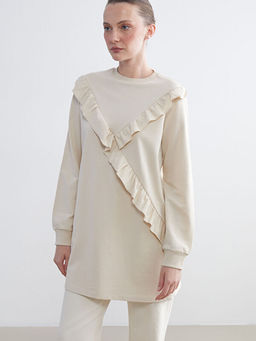 Bisiklet Yaka F?rf?rl? Kad?n Sweatshirt Tunik