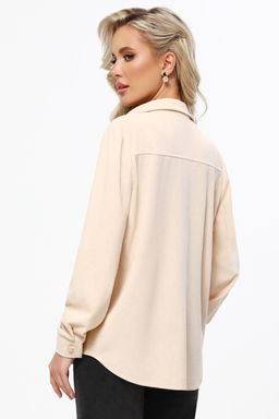 Рубашка светло-бежевая из вельвета - Dstrend фото 6