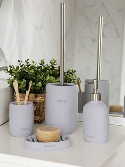 Диспенсер для жидкого мыла 370мл серый полирезина