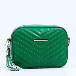 Сумка женская кросс-боди на молнии, 20×7×15 см, зелёная