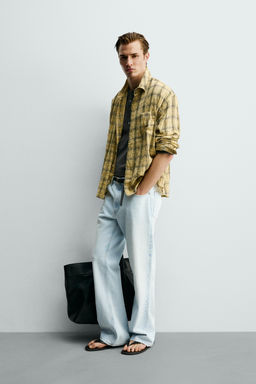 CAMISA RELAXED FIT CUADROS / Mantequilla - Zara фото 4