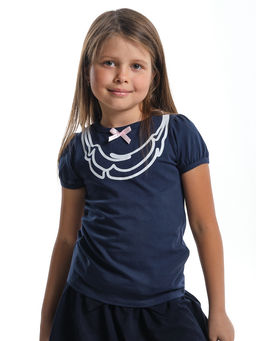 Футболка с принтом для девочки UD 0670 синий