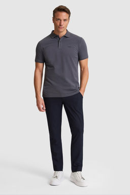 Erkek Antrasit Regular Fit Polo Yaka Basic Ti__rt
