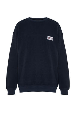 TRENDYOL MAN Lacivert Oversize/Genis Kesim Yumusak Dokulu Kolej Temal? Sweatshirt TMNAW24SW00245 - Trendyolmilla фото 7