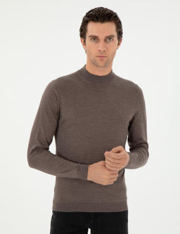 Vizon Slim Fit Ka_mir _pek Kar___ml_ _eyrek Bal_k__ Yaka Triko Kazak