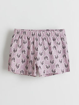 Kalp Bask?l? K?z ?ocuk ?ort Pijama Alt?