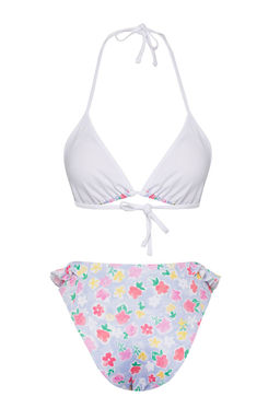 TRENDYOLMILLA Cicek Desenli Ucgen Biyeli Yuksek Bel Regular Pretty Bikini Tak?m? TBESS25BT00042 фото 8