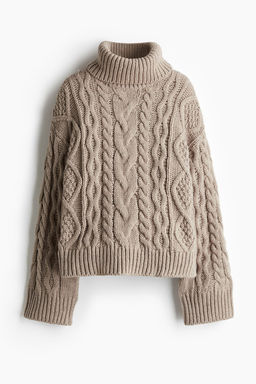 Jersey de cuello alto en punto trenzado - H&m фото 4