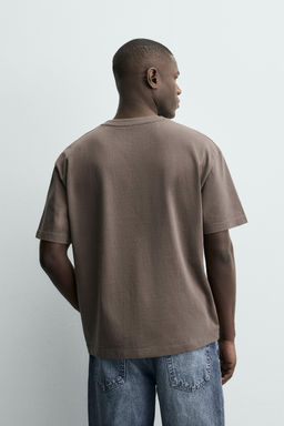 CAMISETA HEAVYWEIGHT B?SICA / Marr?n oscuro - Zara фото 3