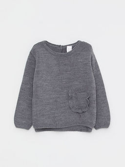 Bisiklet Yaka Uzun Kol Basic K?z Bebek Triko Kazak