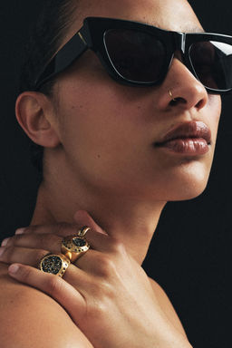 PACK 3 ANILLOS MET?LICOS BRILLOS / Dorado - Zara фото 3