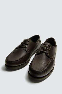 ZAPATO N?UTICO PIEL / Marr?n - Zara фото 2
