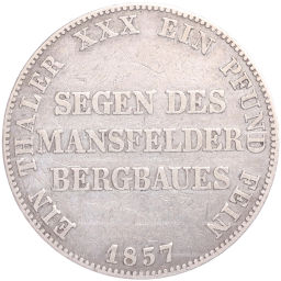 1 талер 1857 года A Пруссия (Горный талер)