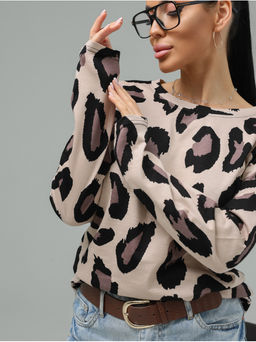 Лонгслив Пятна Коричневый - София фото 4