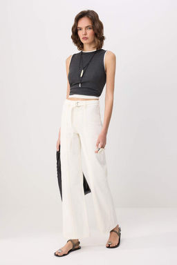 Beyaz Kemer Detayl? Normal Bel Wide Leg Jeans TWOSS26JE00277 - Trendyolmilla фото 2