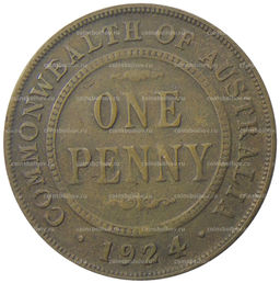 Монета 1 пенни 1924 года Австралия
