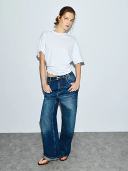 Футболка свободного кроя из хлопка OVERSIZE0726-1 / Zarina